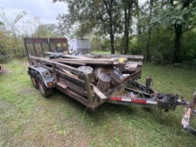2004 Felling Tandem-Axle Steel Utility Trailer with Ramp Gate & Lumber / Material Load