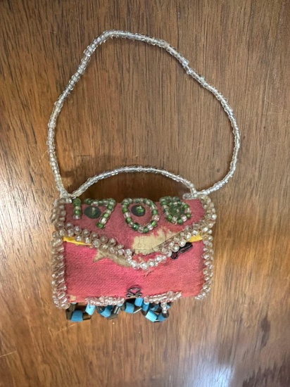 Vintage Beaded Purse with Silk-Lined Interior