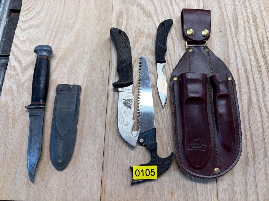 Outdoor Edge "Kodi-Pak" Hunting Knife & Saw Combo Set (Includes Leather Sheaths