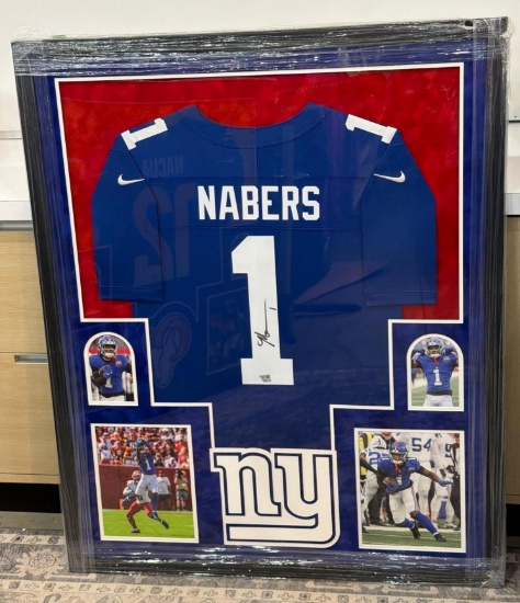 Malik Nabers Signed New York Giants Jersey - Professionally Framed - Fanatics COA