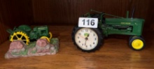 3 John Deere Collectibles with Tractor, Clock and Model B