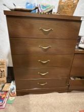 Wood-Tone Five-Drawer Chest, Approx. 43 In. High