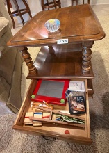 Ethan Allen Wood Coffee Table with Drawer
