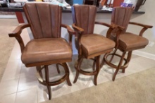 Three Beach Mfg. Wood Swivel Bar Stools