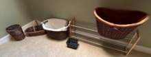 Woven Laundry and Storage Baskets with Expandable Shoe Rack and Small Bins