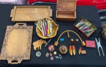 Lane Cedar Box, Wood Trays & Advertising Pens and Pencils
