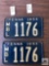Two Pa Motor Boat Registration plates from 1954, matching numbers
