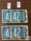 Two matching four character Motor Boat Registration Plates