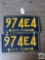 Pair of 1935 Pennsylvania antique license plates, 5 digit