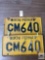Pair of 1936 Pennsylvania antique license plates, 5 digit