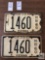Two matching four character Motor Boat Registration Plates