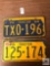 Two vintage Pennsylvania Tractor license plates