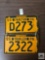 Two 1955 Pennsylvania Tractor and Trailer plates