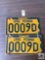 Pair of 1957 Pennsylvania antique license plates, 5 digit