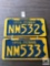 Two 1956 consecutive number Pennsylvania license plates