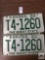 Pair of 1950 Kansas license plates