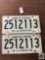 Pr of Vintage matching Illinois license plates