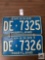 Pr of 1969 consecutive number Maryland license plates