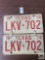 Pr of 1974 Texas matching number license plates