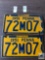 Pair of Matching 1951 Pa. Auto. registration plates