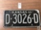 Kansas 1966 license plate