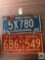 Two Louisiana license plates, 1963 and 1965