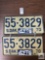 Pr of matching South Dakota license plates, 1970