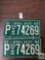 Pr of matching 15 ton South Carolina 1963 license plates