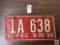 South Carolina P.S.C. 1966 license plate