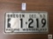 Oregon Dec. 1963 license plate