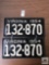 Pr of matched Virginia 1954 license plates