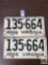 Pr of matched Virginia 1955 license plates