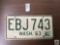Washington 1963 license plate