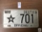 Wisconsin Official 1960 #701 license plate