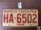 North Carolina 1968 license plate