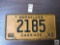 Horseless Carriage 1966 North Carolina license plate #2185