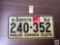 North Dakota 1962 license plate