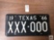 Texas 1966 license plate #XXX-000