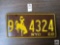 Wyoming 1968 license plate