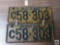 Vintage 1928 Pennsylvania Six character License plates