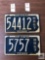 Two Pa Motor Boat Registration plates from 1957