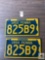 Two Vintage 1950 Pennsylvania Auto tags, 825B9