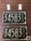 Two Pa Motor Boat Registration plates from 1956, Matching numbers
