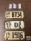 Three vintage Virginia license plates, 1955, '57, '65