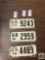 Three vintage Virginia license plates, 1959, '61, '63