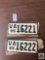Two Vintage Virginia license plates, consecutive numbers