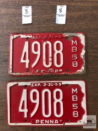 Two matching four character Motor Boat Registration Plates