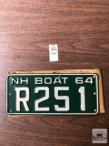 New Hampshire Boat Permit Plate, 1964