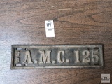 Antique 1938 Metal plate 