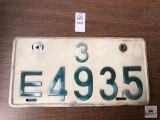 Vintage license plate, E4935